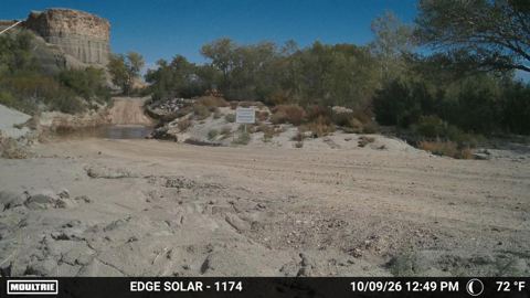 River crossing on October 9, 2026 at 12:49 PM Mountain Time