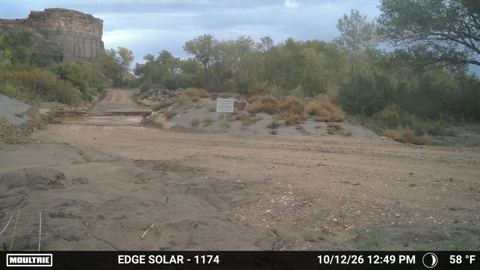 River crossing on October 12, 2026 at 12:49 PM Mountain Time