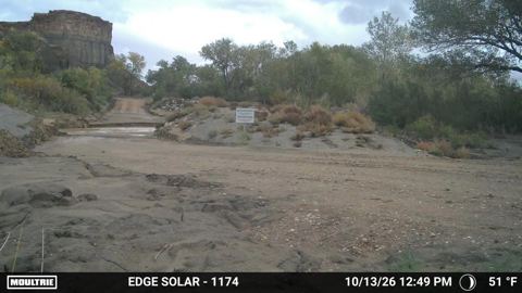 River crossing on October 13, 2026 at 12:49 PM Mountain Time